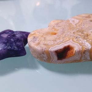 Crazy Lace Cloud & Lepidolite Star Pair